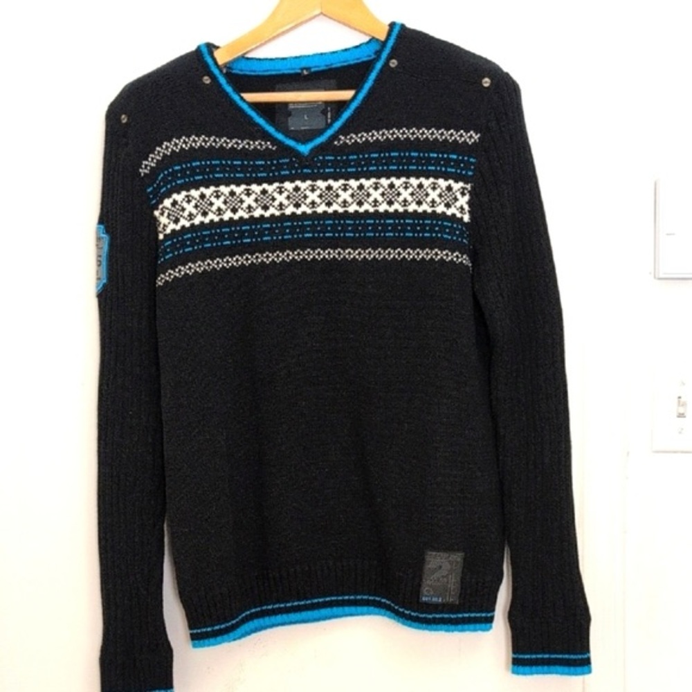 MFM NAVY BLUE COTTON SWEATER SIZE LARGE